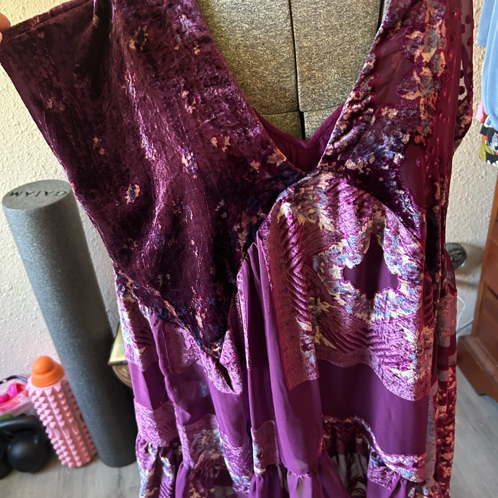 Free People Deep Purple Velvet Dress new with tags